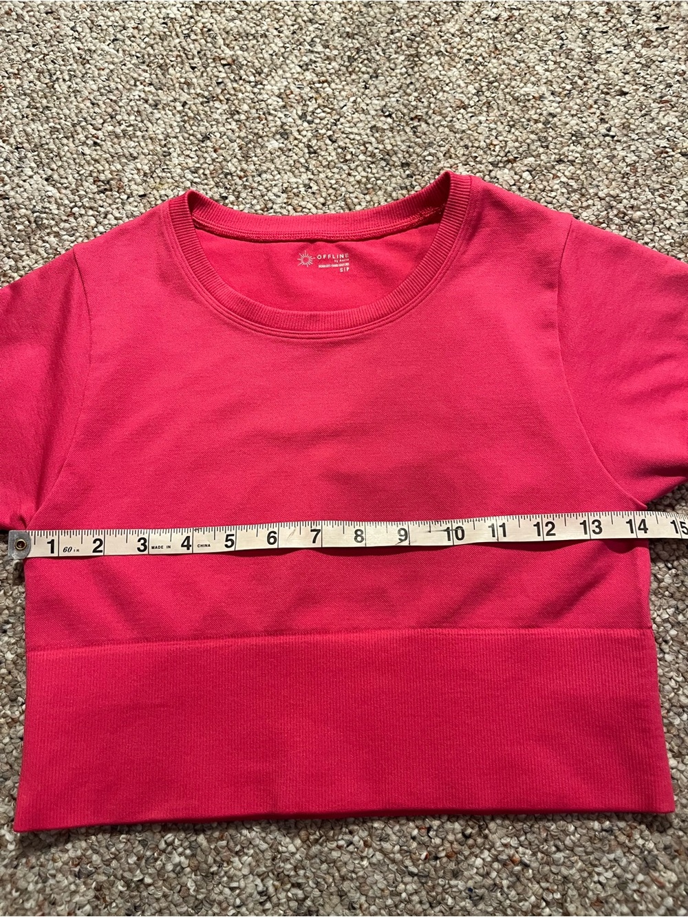 Offline by Aerie Hot Pink Active Crop Top Tee - Picture 4 of 6